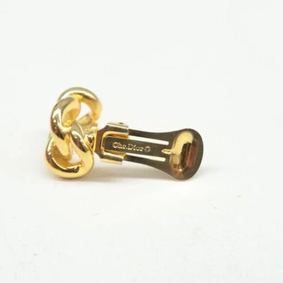 100% Authentic DIOR Gold Metal Clip-On Earrings 302-092924 - Picture 4 of 10